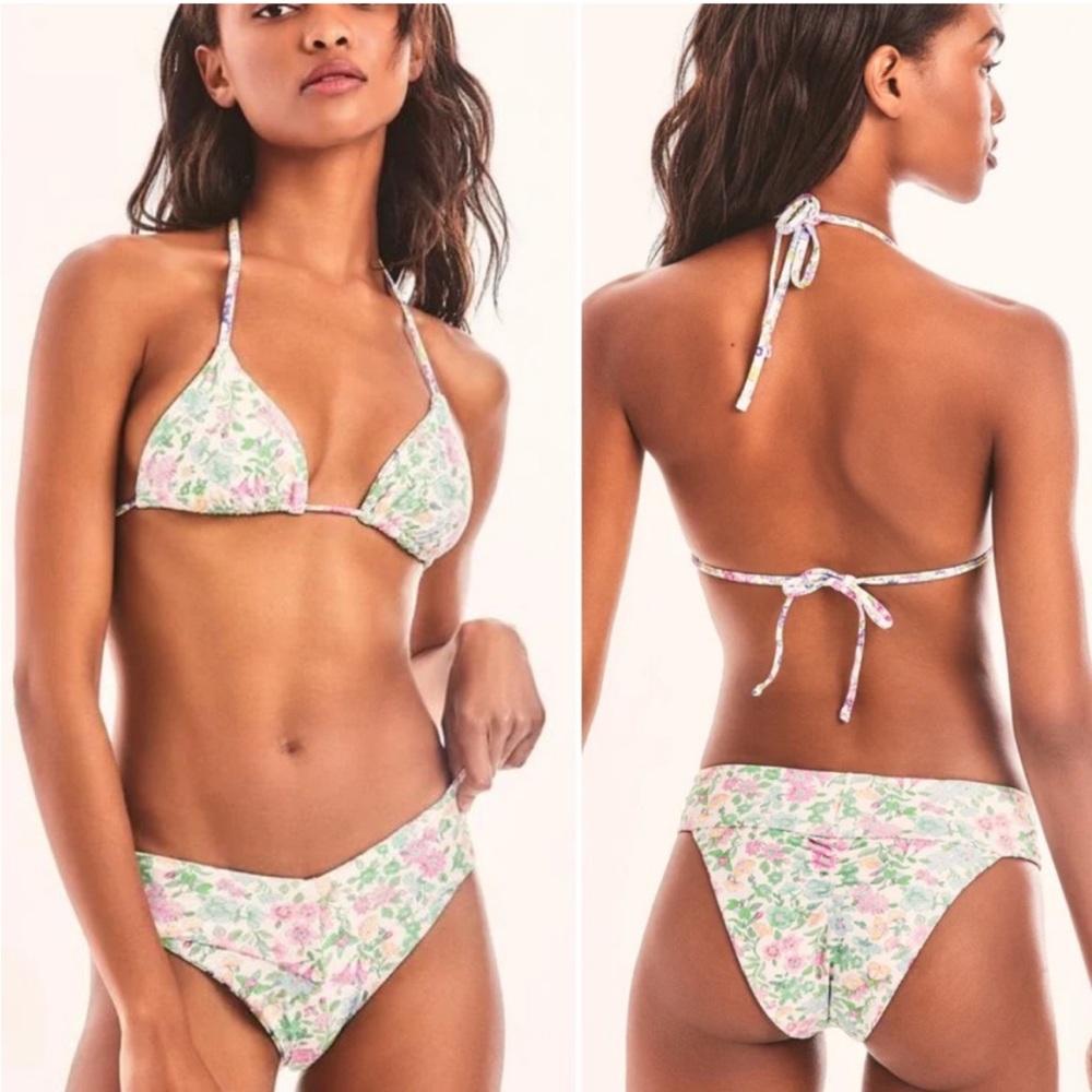 Hurley LoveShackFancy X Hurley Sunny Meadow Reversible Bikini Set NWT